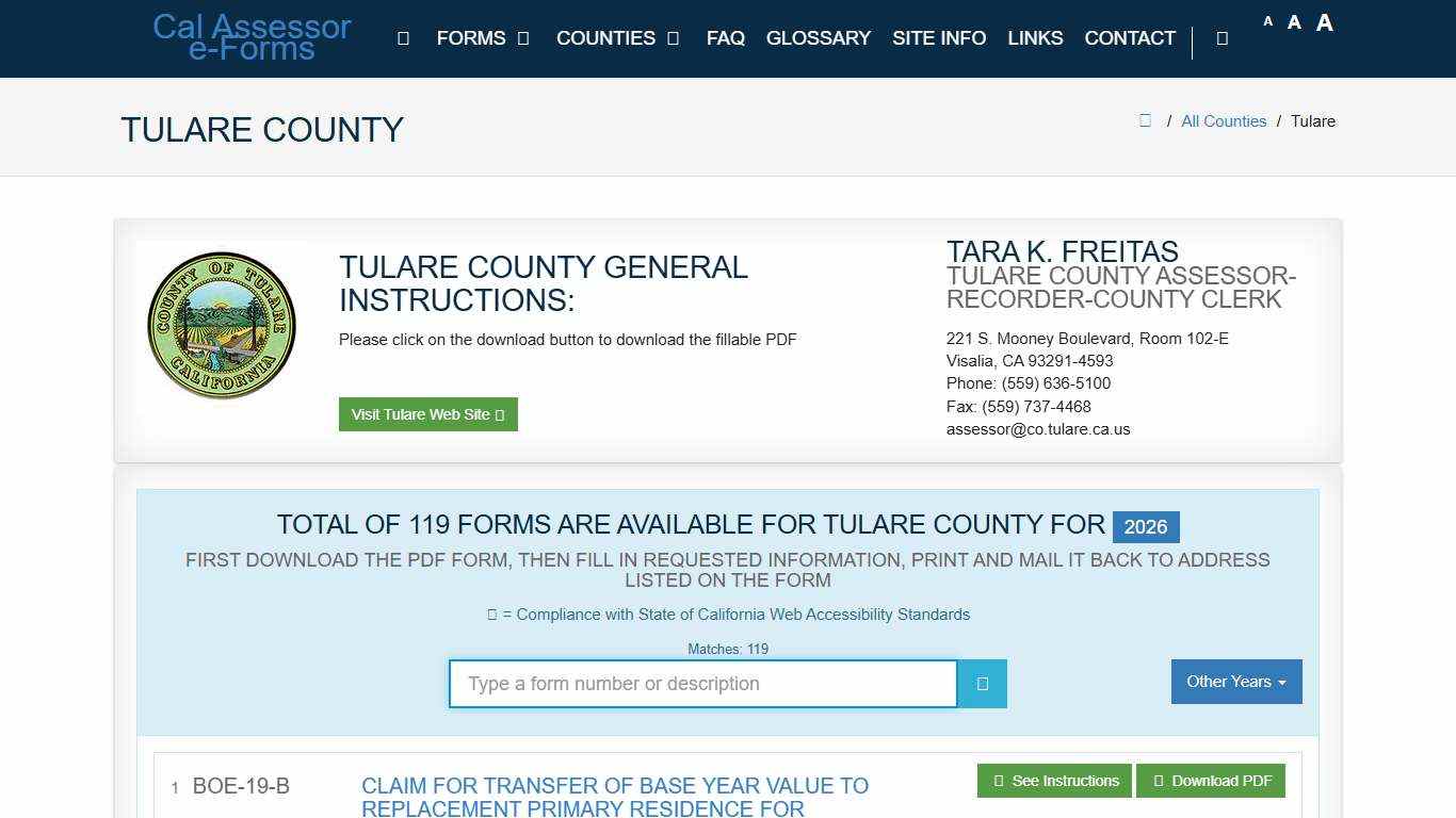 CAA e-Forms Service Center - tulare