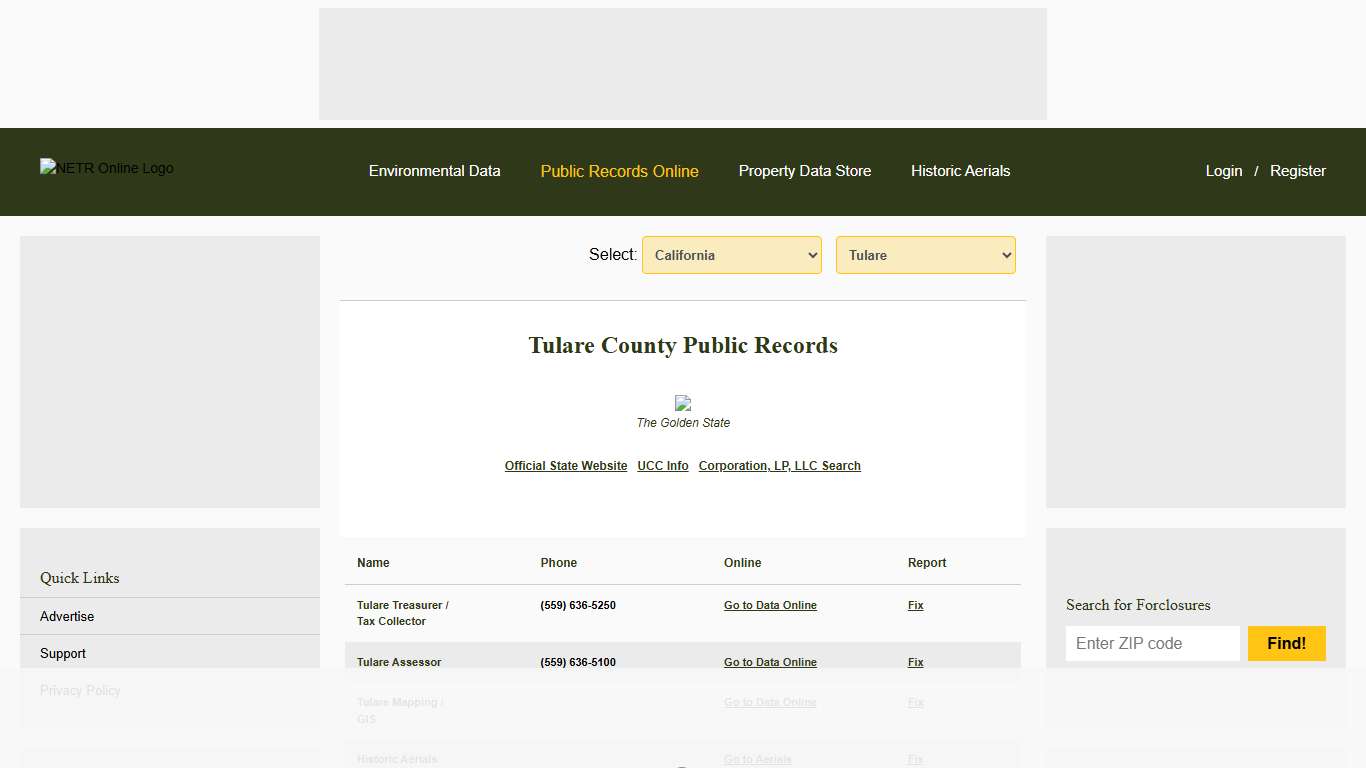 NETR Online • Tulare • Tulare Public Records, Search Tulare Records, Tulare Property Tax, California Property Search, California Assessor