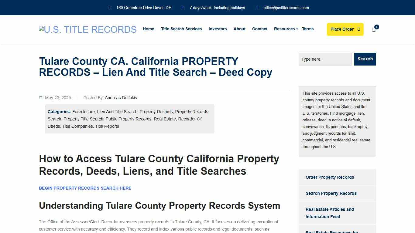 Tulare County Title Search: Start Here Today